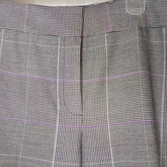 VINTAGE NINE WEST WOMEN'S HOUNDSOOTH PLAID DRESS SLACKS S 12 GREY WITH PURPLE &… - Picture 3 of 6